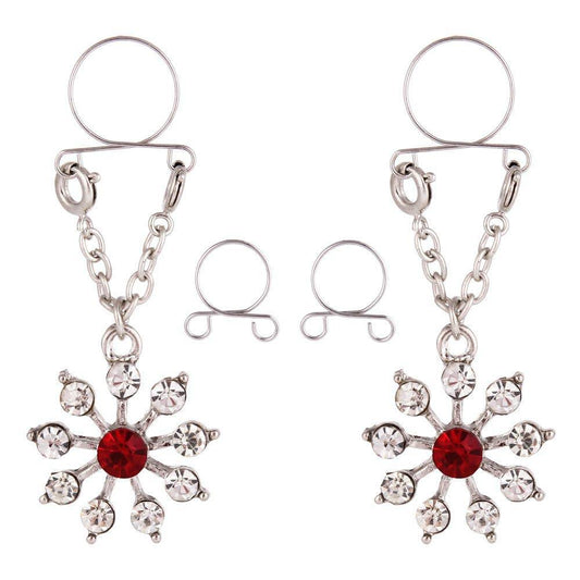 Sexy 2 Pieces Flower Crystal Ring Jewelry for Adults