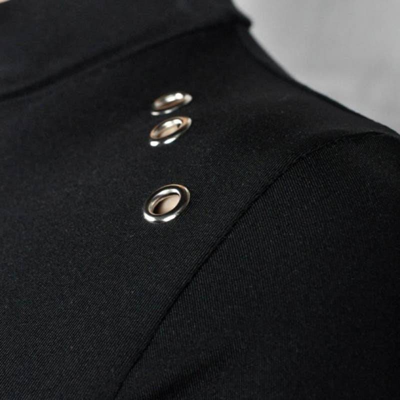 Sexy Black Dress Long Sleeve High Neck Party Dress Bodycon Size L